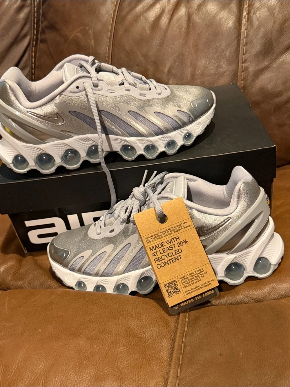 Nike Silver and White Sneakers air max